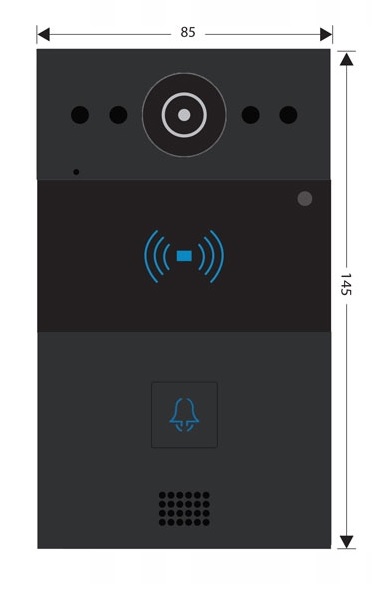 Akuvox R20A - Panel zewnętrzny (czarny) i puszka podtynkowa (czarna) - obrazek 2