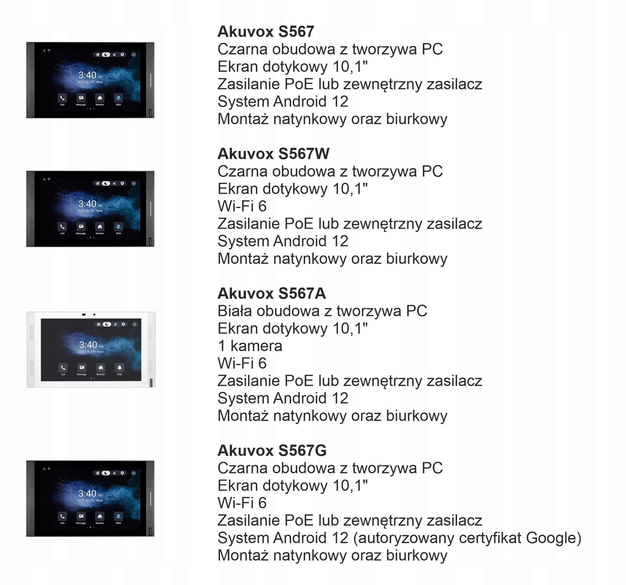 Akuvox R20K (szary) i S567G (czarny) - Wideodomofon panel bramowy i monitor - obrazek 4