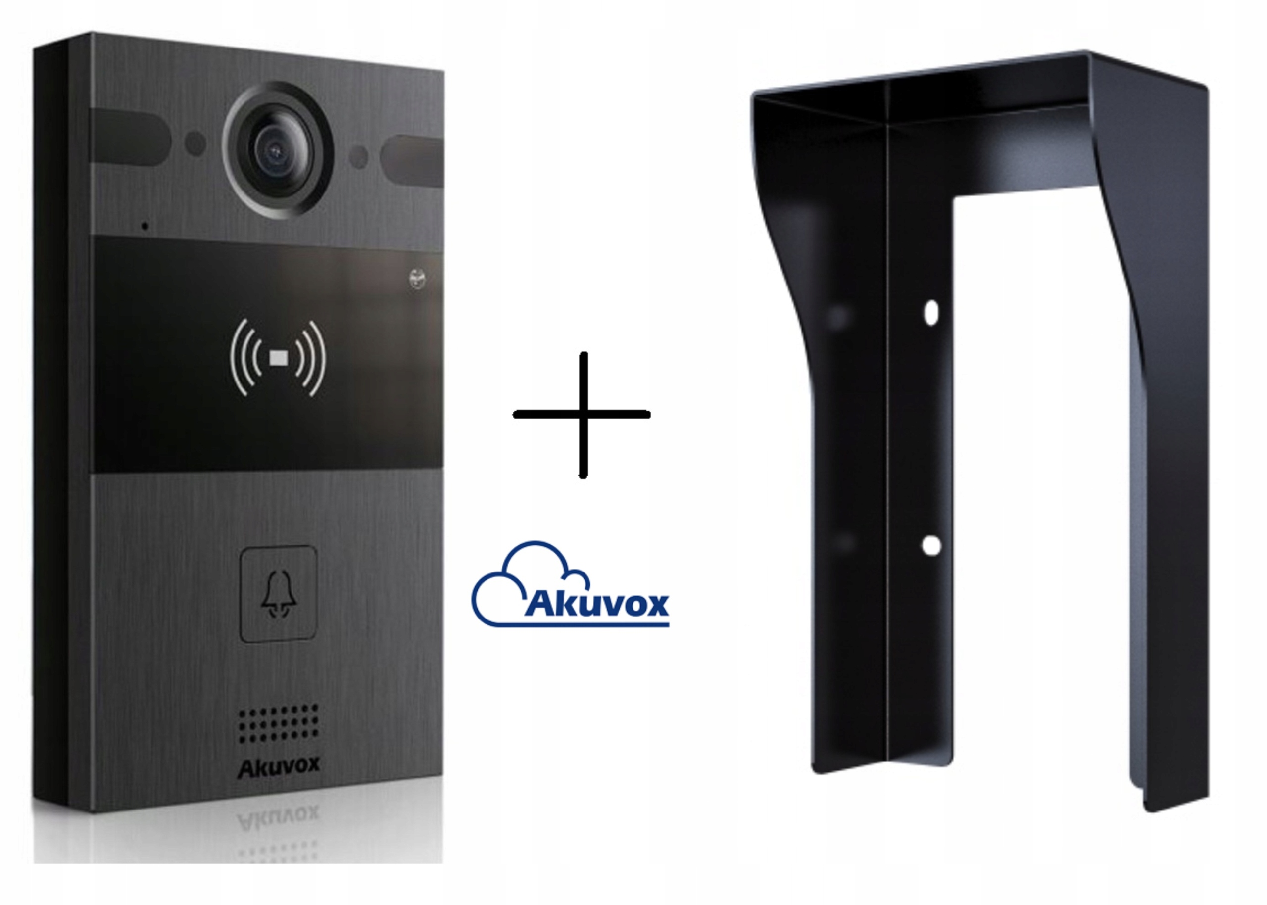 Zestaw Akuvox R20A Black (czarny) i daszek natynkowy (czarny)