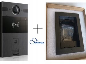 Akuvox R20A - Panel zewnętrzny (czarny) i puszka podtynkowa (czarna)