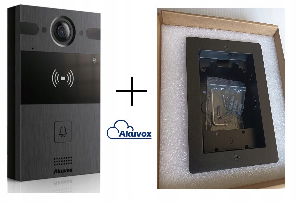Akuvox R20A - Panel zewnętrzny (czarny) i puszka podtynkowa (czarna)